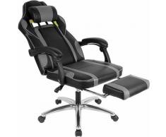 Jeobest - Chaise Fauteuil de Bureau Gamer Dossier Inclinable Appuie-tête Réglable Hauteur Réglable