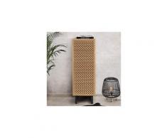 Chiffonnier 5 tiroirs 40x48x123 cm naturel et noir - ORION