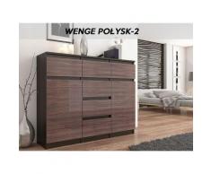 MONACO 2W | Commode contemporaine meuble rangement chambre/salon | 120x40x98 | Dressing 6 tiroirs 2