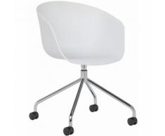 Chaise à roulettes Yäh Métallisée Blanc
