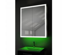 Armoire salle de bains G Ambient Bordures Lumineuses, Antibuée, Rasoir, Capteur - Couleur LED : Vert