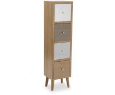 Versa - Kapua Commode pour Rangement, Chiffonnier, 116x29x24cm - Gris, Blanc Et Brun