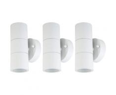 Lot de 3 appliques murales LED éclairage de façade UP DOWN spots jardin balcon lampes blanc