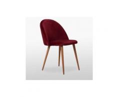 LUCIA - Chaise en Velours Bordeaux - Inspiration Scandinave - Salle à Manger, Cuisine, Coiffeuse ou