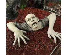 Statue de jardin zombie pour Halloween - Décoration de cimetière - Décoration d'Halloween pour
