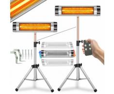 Chauffage Radiant Infrarouge 2500 W avec télécommande Électrique minuteu