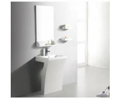 Lavabo Totem Rectangulaire - Solid surface Blanc Mat 58x83 cm - Slide
