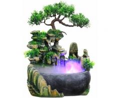 Abcrital - Fontaine d'intérieur à base lumineuse, lumière LED, fontaine de bureau brumeuse, adaptée