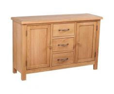 Youthup - Buffet avec 3 tiroirs 110 x 33,5 x 70 cm Bois de chêne massif