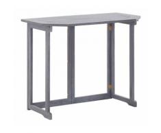 Hommoo Table pliable de balcon 120 x 70 x 74 cm Bois d'acacia massif