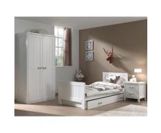Pack - Lit Enfant, Chevet, Armoire & Tiroir lewis Blanc - Paris Prix