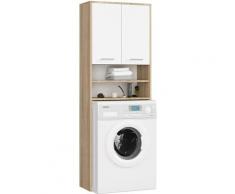 Étagère Salle De Bain Fin Colonne 2P Lave-Linge Sonoma - Blanc
