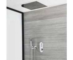 Hudson Reed Idro - Kit de Douche avec Mitigeur Thermostatique Pommeau Carré Encastrable 50cm et
