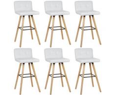 Lot de 6 Chaise de Cuisine Salle à Manger Design Assise rembourrée Pieds en Bois
