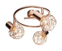 Globo - Plafonnier sommeil chambre d'amis cocarde couleurs cuivre lampe boule 54805-3 XARA