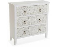 Versa Nanako Commode pour Rangement, Chiffonnier, 78x25x78cm - Blanc