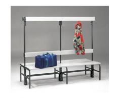 Banc pour vestiaire en acier, pour environnements humides - h x p 1600 x 695 mm - L 2000 mm, sans