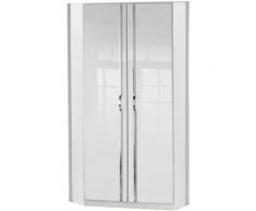Armoire dressing d'angle KROOS 2 portes 95*95 laquée blanc brillant