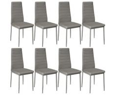 8pcs chaises mis à manger chaise cuisine cuisine chaise chaise de bar gris - Gris