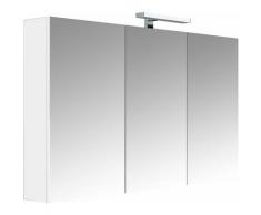 Allibert - Armoire de toilette éclairante 120 cm 3 portes miroirs Blanc brillant prise UTE - JUNO