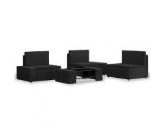 Salon de jardin 4 pcs Resine tressee Noir