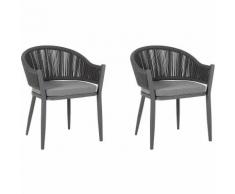 Lot de 2 chaises de jardin grises MILETO