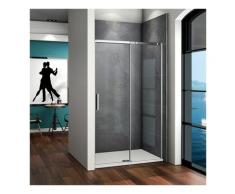 Porte de douche coulissante 140x195cm verre anticalcaire porte de douche installation en niche