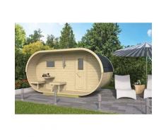 Finntherm - Sauna extérieur Lagom naturel , 42 mm Épaisseur de paroi 405 x 240 cm - sans traitement