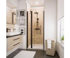 Schulte - Porte de douche pivotante avec élément fixe, verre 5 mm transparent anticalcaire, profilé