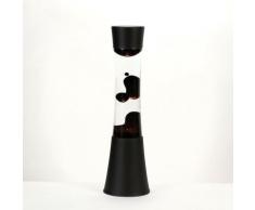 Lampe à lave SANDRO au design rétro noir avec liquide clair et cire noire H:39 cm E14 - Noir,