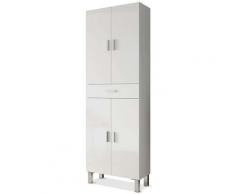 Pegane - Colonne salle de bain Suspendue avec 4 Portes coloris blanc brillant - 182 x 60 x 29 cm