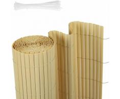 Canisse en PVC Brise Vue r¨¦sistant 100 x 300 cm, Bambou