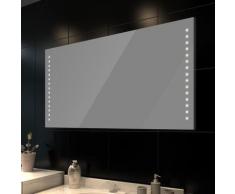 Miroir de salle de bain avec lumières LED 100 x 60 cm (L x H)