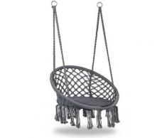 Modern Home - COSTA Fauteuil suspendu dossier et coussin chaise nid d'oiseau Gris - Gris