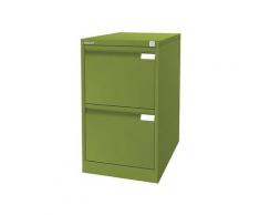 Bisley Classeur pour dossiers suspendus à 1 rangée, 2 tiroirs, format A4, vert | 3623604