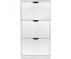 Meuble, Etagère à chaussures 3 portes murale, commode | 115x60x28,5 | Style Scandinave | Finition