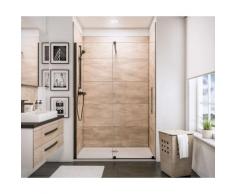 Schulte - Porte de douche coulissante en niche, verre 6 mm transparent anticalcaire, profil noir,