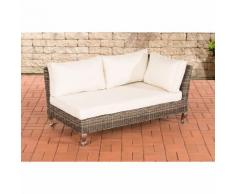 Canapé d'angle Moss rond/gris métallique Blanc beige