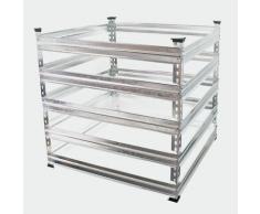 MercartoXL Métal composteur jardin composteur 120 x 120 x 90 cm à 1300 litres
