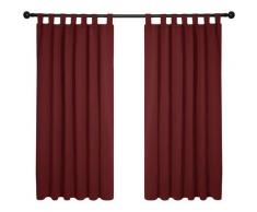 Deconovo - Lot de 2 Rideaux Occultant Isolant Thermiques Salon à Pattes, Petite Taille, 132x160 cm,