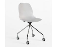 Chaise de Bureau à Roulettes Tech Blanc Polypropylène - Métal - Blanc - Sklum