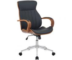 Fauteuil de bureau Melilla en similicuir Noyer/noir
