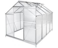 Serre de Jardin Polycarbonate 4,41 m² + 1 Embase en Acier