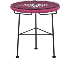 Table d'Appoint Ronde en Acier et Polyéthylène Acapulco Polyéthylène - Acier - Prune Rose - Sklum