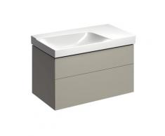 Keramag Xeno 2 Meuble sous-lavabo avec découpe pour siphon à gauche 807591 880x530x462mm, Greige,