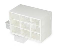 Boite De Rangement De Pcs En Plastique Materiel De Rangement A 9 Tiroirs Et Support Mural Pour