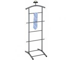 Valet de chambre ATRIX chevalet de nuit portant pour vêtements, structure en métal laqué gris - Gris
