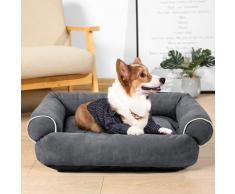 Lit pour Chien Chat Coussin Canapé-lit Lavable pour Chien Chat Animaux Panier pour Chien avec Fond