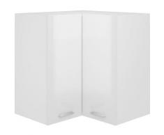 Armoire d'angle suspendue Blanc brillant 57x57x60 cm Aggloméré
