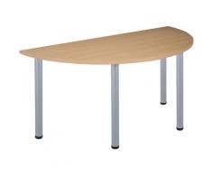 Certeo - Table de réunion avec pieds tubulaires | Demi-lune| LxPxH 1600 x 800 x 740 mm| Piétement